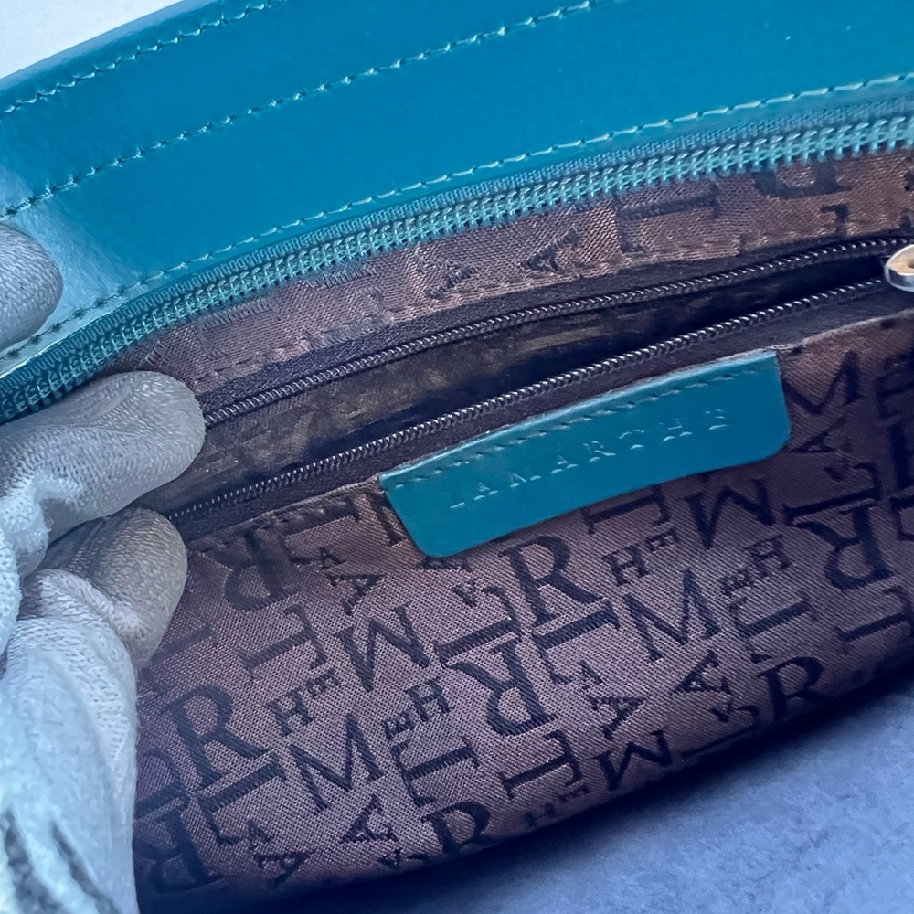 Teal Leather Tote by Lamarthe - Picture 10 of 12